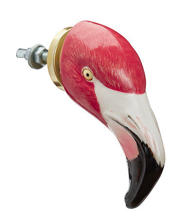 Poignée de porte tête de flamant rose