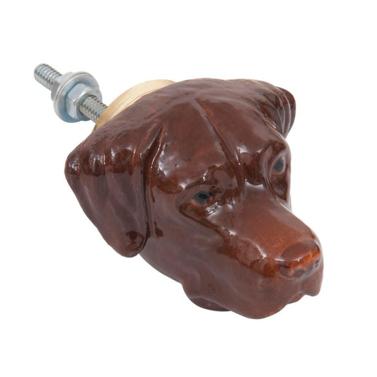 Poignée de porte Labrador chocolat