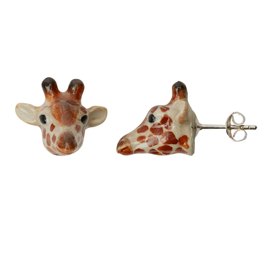 Boucles d'oreilles à tige tête de girafe