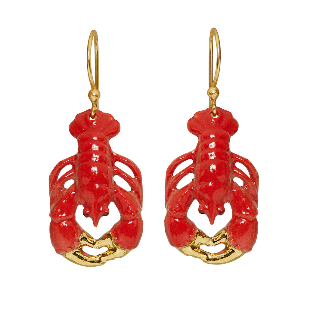 Petites boucles d'oreilles pendantes en forme de homard