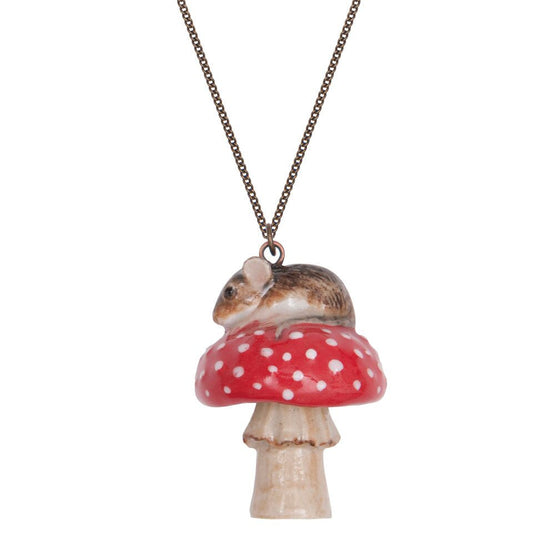 Collier souris et champignon