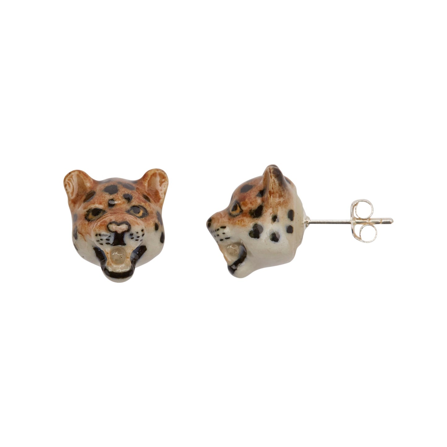 Boucles d'oreilles léopard rugissant