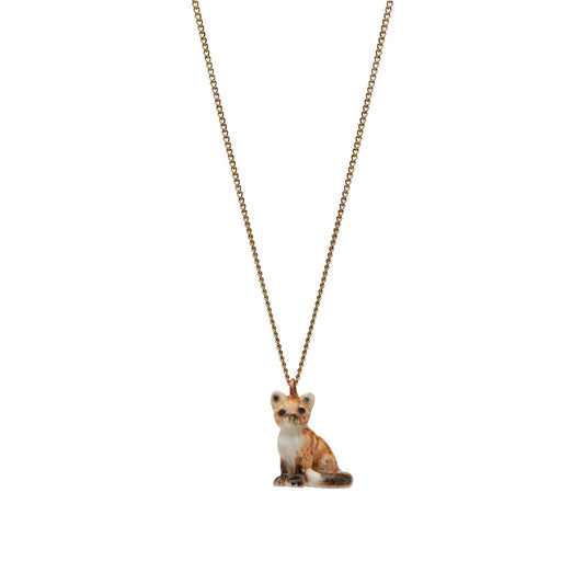 Collier petit renard assis