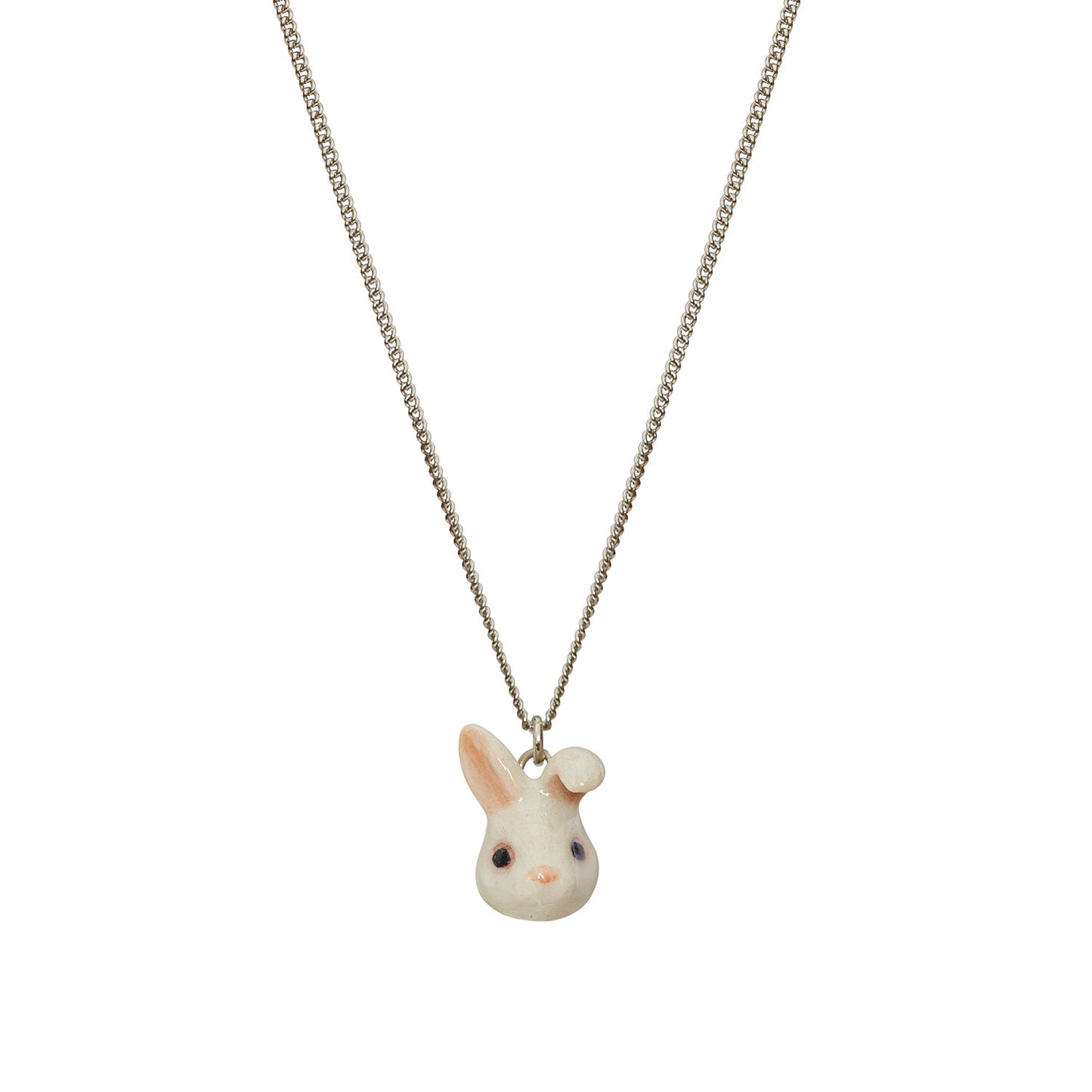 Collier mignon de tête de lapin blanc